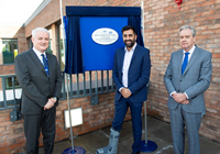 Official opening of the new Greenock Health and Care Centre. From left, Inverclyde Health and Social Care Partnership (HSCP) interim chief officer, Allen Stevenson, cabinet secretary Humza Yousaf and NHS GGC chairman Professor John Brown.